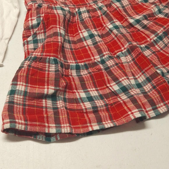 New! Toddler Girls' Red & Green Plaid Holiday Skirtall Set - Cat & Jack - Picture 4 of 9